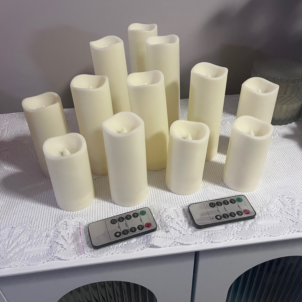 Ivory LED Flameless Candles Set